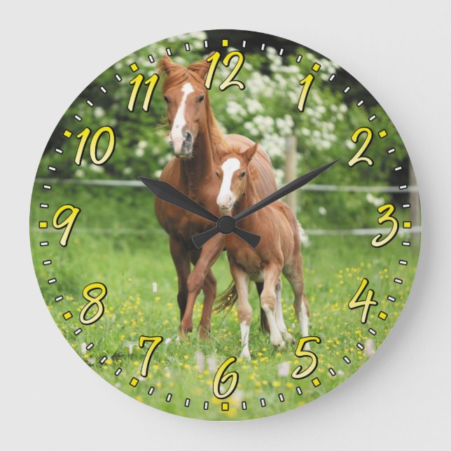 Reloj de pared de caballos y pies (Anverso)