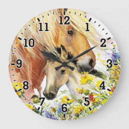 Reloj de pared de caballos y pies
