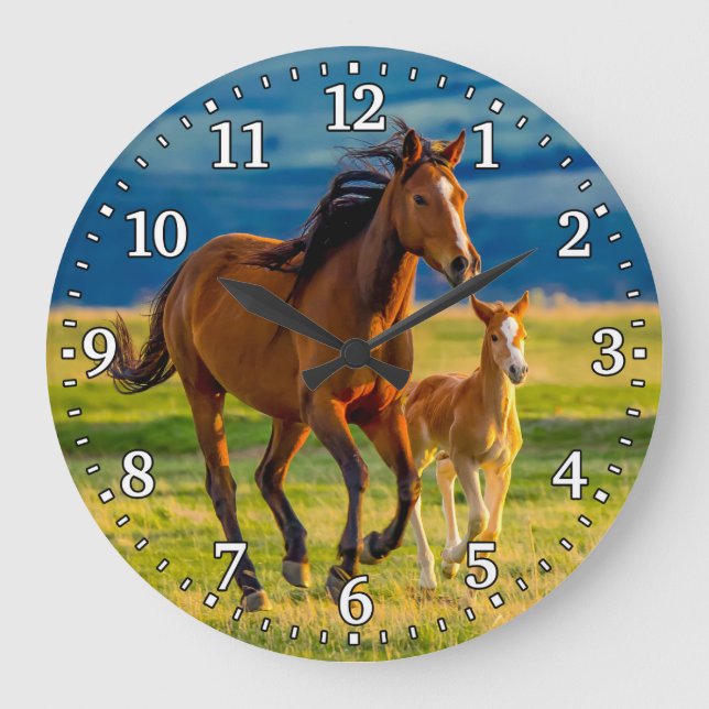Reloj de pared de caballos y pies (Anverso)