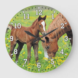 Reloj de pared de caballos y pies