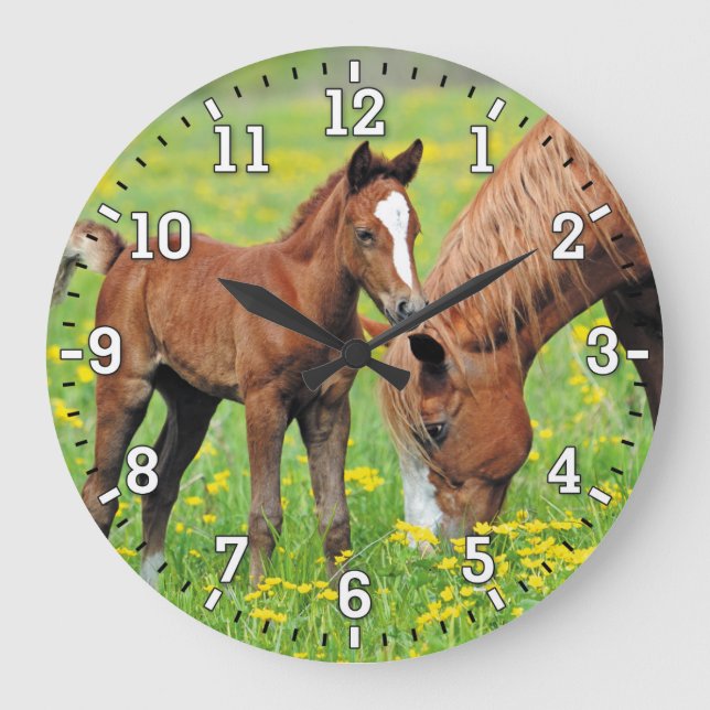 Reloj de pared de caballos y pies (Anverso)