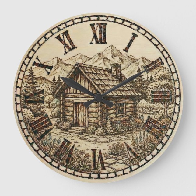 Reloj de pared de cabaña (Anverso)