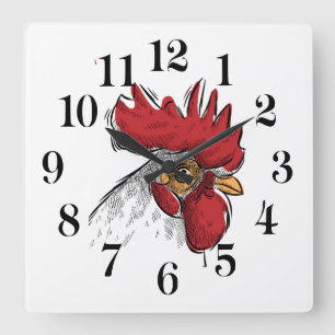 Reloj de pared de cabeza de pollo