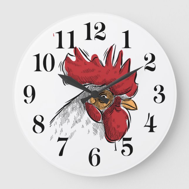 Reloj de pared de cabeza de pollo (Anverso)