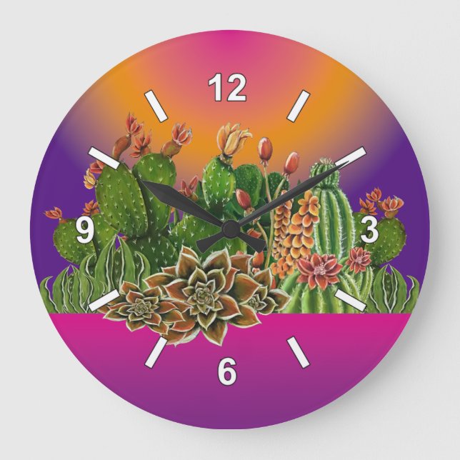 reloj de pared de cacti (Anverso)