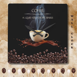 Reloj de Pared de Café Abrazo Líquido para los Sen