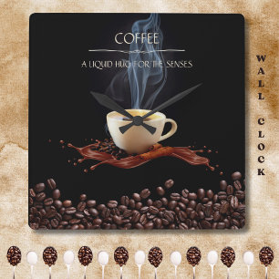 Reloj de Pared de Café Abrazo Líquido para los Sen