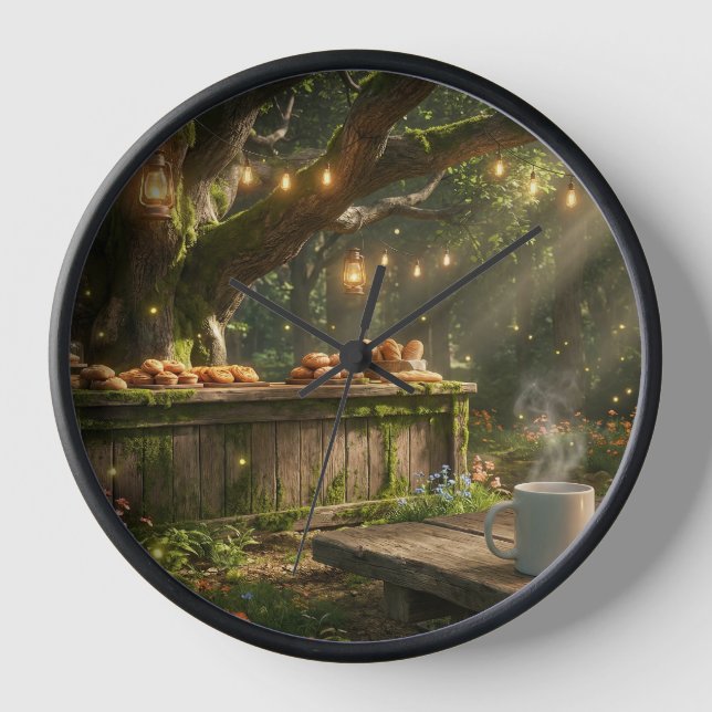 Reloj de pared de Café Bosque Encantado (Anverso)
