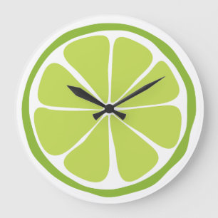 Reloj de pared de cal de cítricos de verano