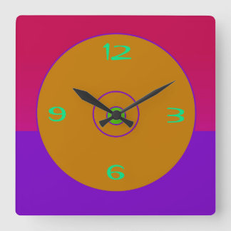  Reloj de pared de cal Vivid Pink Purple Gold