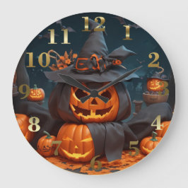 Reloj de pared de calabaza gótica vintage de Hallo