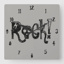Reloj de pared de calaveras de rock