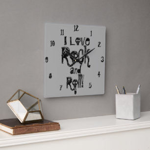 Reloj de pared de calaveras de Rock and Roll