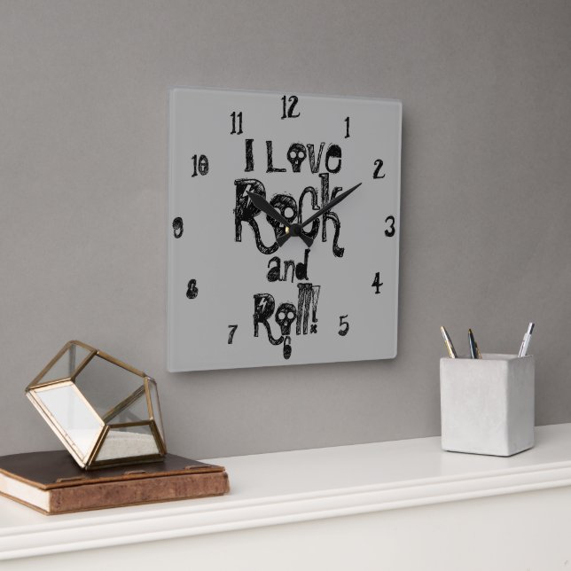 Reloj de pared de calaveras de Rock and Roll (Oficina)