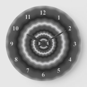 Reloj de pared de caleidoscopio blanco y negro