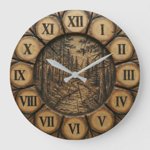Reloj de pared de camino rústico del bosque