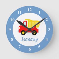 Reloj de pared de camión de volcado de juguetes pa