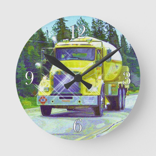 Reloj de pared de camiones cisterna de combustible (Anverso)