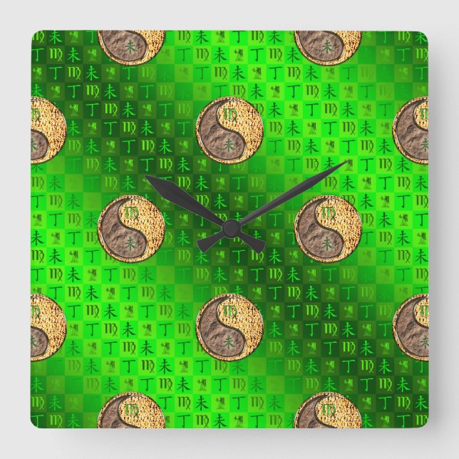 Reloj de pared de Capricornio de Fuego y Virgo (Anverso)