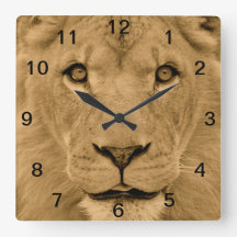 Reloj de pared de cara de león animal