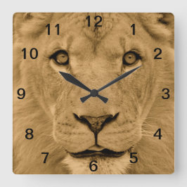 Reloj de pared de cara de león animal