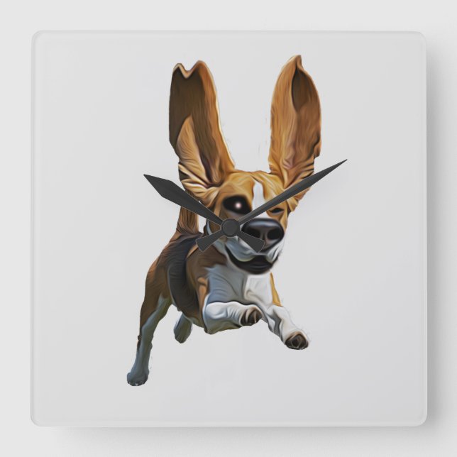 Reloj de pared de caricatura de perro Beagle (Anverso)