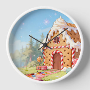 Reloj de pared de Casa de Pan de Jengibre Dulce