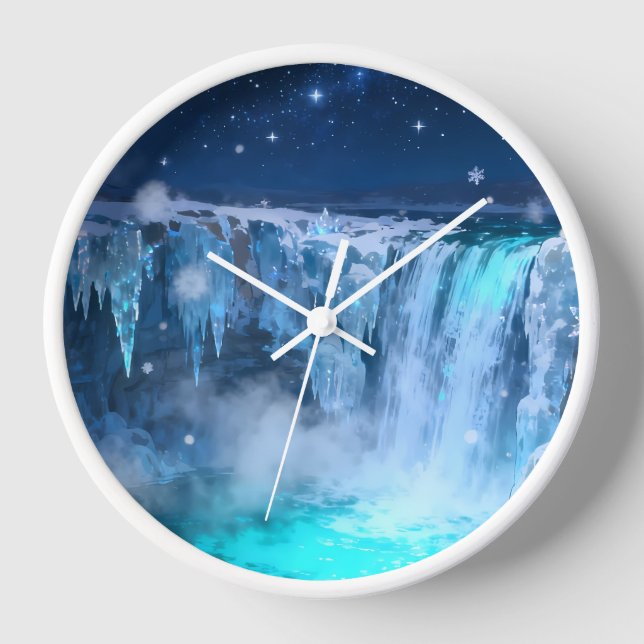 Reloj de pared de cascada congelada (Anverso)