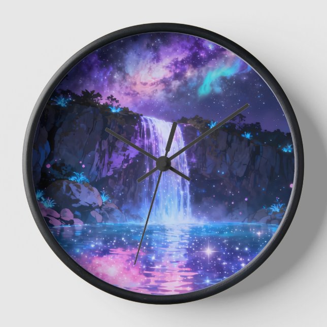 Reloj de pared de cascada de galaxia (Anverso)