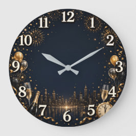 Reloj de pared de celebración de Año Nuevo elegant