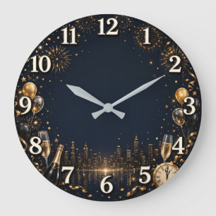 Reloj de pared de celebración de Año Nuevo elegant