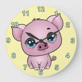 Reloj de pared de cerdito para niños