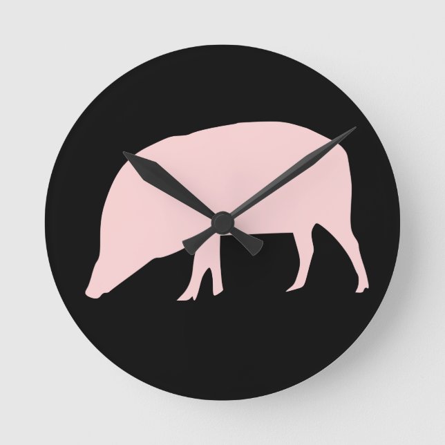 Reloj de pared de cerdo rosado (Anverso)