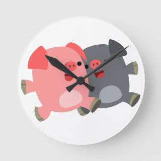 Reloj de pared de cerdos de Personalizado blanco y