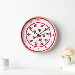 Reloj de pared de cerezas