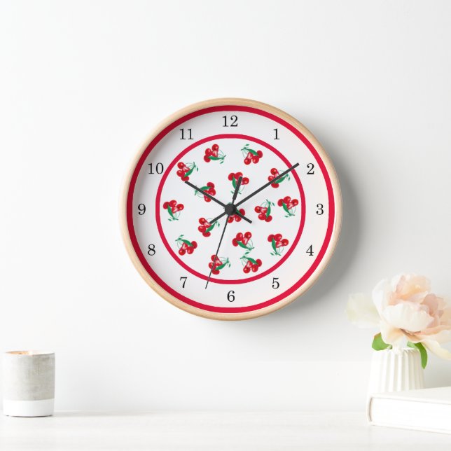 Reloj de pared de cerezas (Hogar)