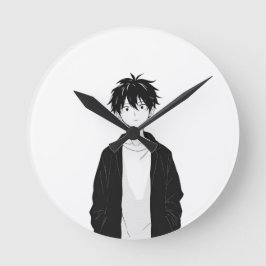 Reloj de pared de chico anime minimalista