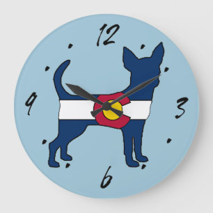 Reloj de pared de chihuahua, bandera de Colorado