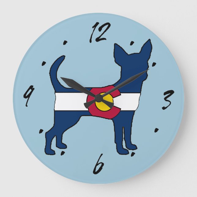 Reloj de pared de chihuahua, bandera de Colorado (Anverso)