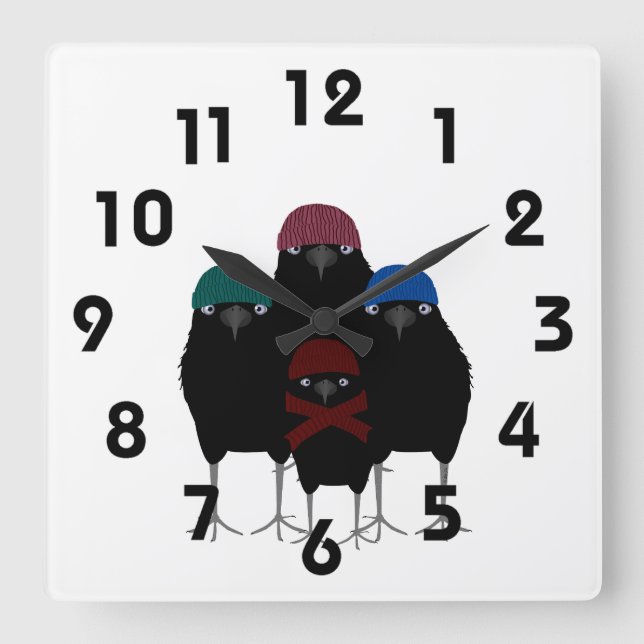 Reloj de pared de Chill Crows (Anverso)