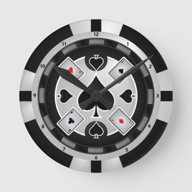 Reloj de pared de Chip de Casino (Anverso)