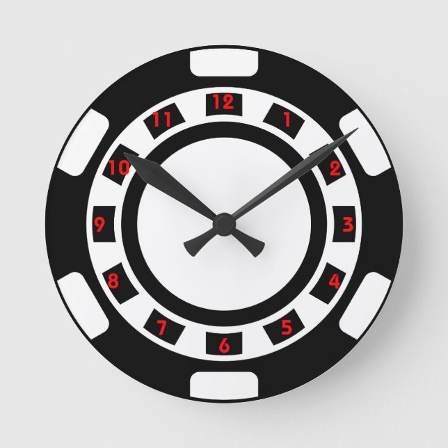 Reloj de pared de Chip de Poker (Anverso)