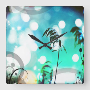 Reloj de pared de chispa de arte turquesa