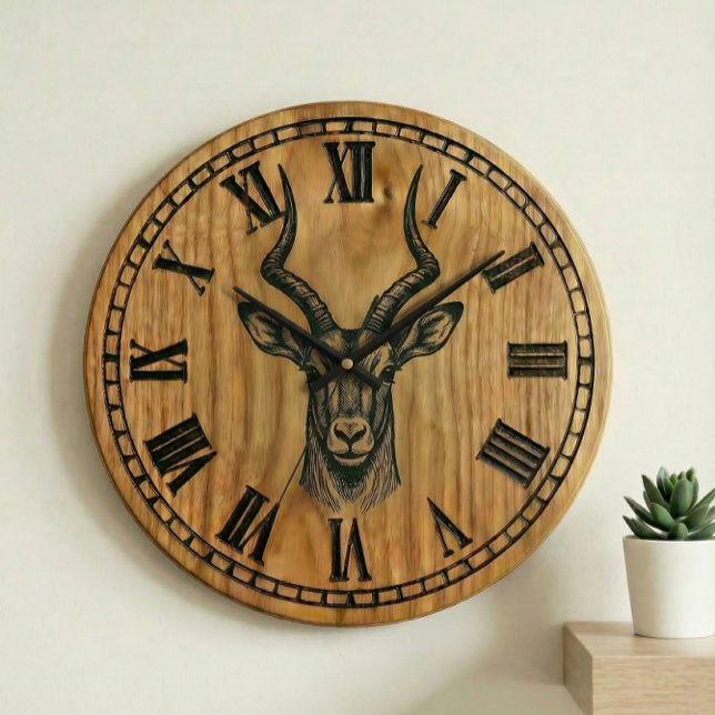 Reloj de pared de ciervo - Decoración de estilo rú (Subido por el creador)