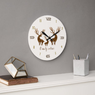 Reloj de pared de ciervos con valores familiares