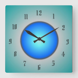 Reloj de pared de círculo Aqua/Azul/Verde