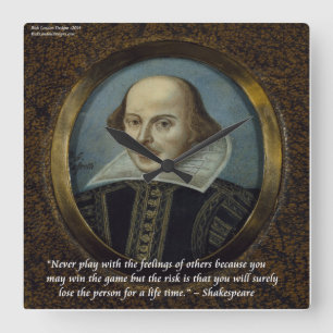 Reloj de pared de citas de Shakespeare y sentimien