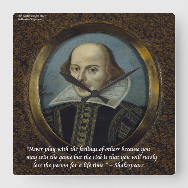 Reloj de pared de citas de Shakespeare y sentimien (Anverso)