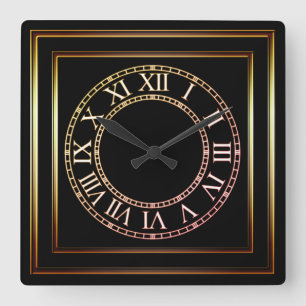 Reloj de pared de cobre simple del negro del marco