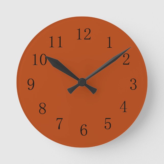 Reloj de pared de cocción de tono rojo rojizo (Anverso)